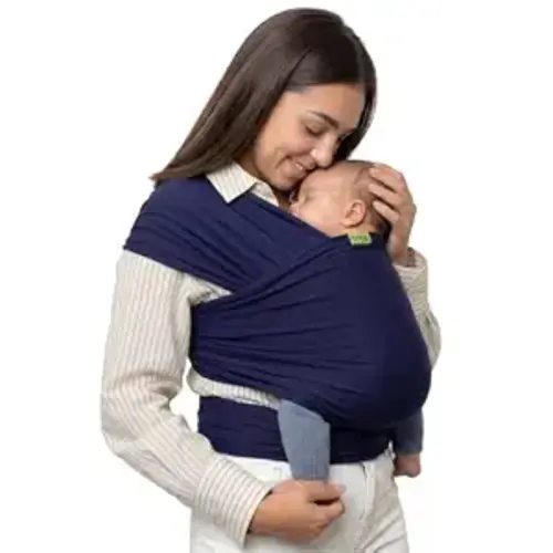 Boba Baby Wrap Carrier - Stretch Cotton Newborn Sling, Navy Blue