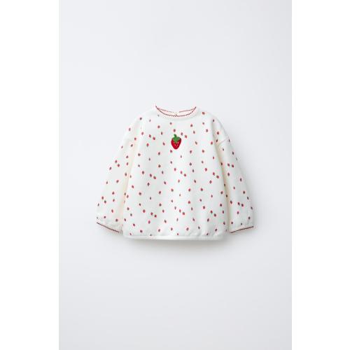 STRAWBERRY PRINT SWEATSHIRT - Oyster-white | ZARA United States