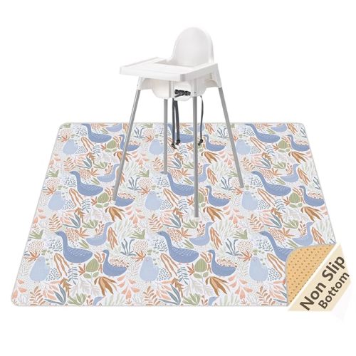Splat Mat for Under High Chair/Arts/Crafts, Waterproof and Anti-Slip Splash Mat Floor Protector, Washable Highchair Floor Mat, 51 Inch Reusable Messy Mat and Baby Feeding Table Cloth