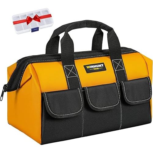 15 Inch Tool Bag with 5 Pockets, Heavy Duty Tool Bag for Tools, 37x21x26cm, Durable 1680 Denier Nylon, Ideal for DIY Enthusiasts and Craftsmen