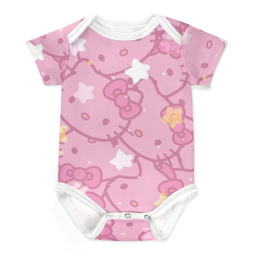 Hello Kitty Baby Bodysuit Boy Girl Clothes Soft Newborn Infant Outfit Short Sleeve Romper