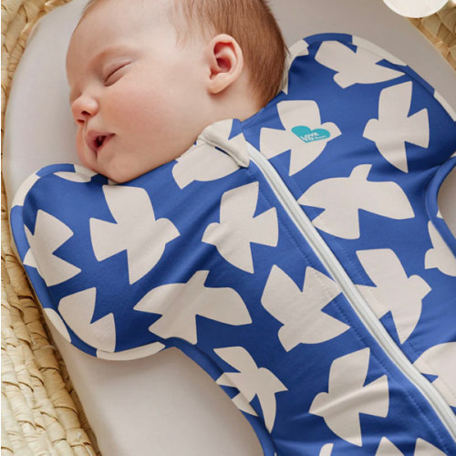 Swaddle Up™ 1.0 TOG Cotton Cobalt Paperbirds