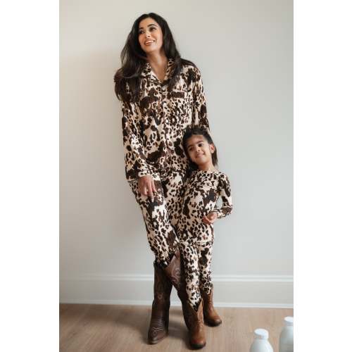 Women's Pajama Set in Sunday Moo'd – Sunday Littles size: MEDIUM