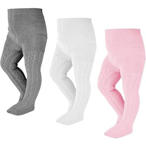 EPEIUS Baby Girl Tights Thick Cable Knit Leggings Stockings Cotton Pantyhose for Newborn Infant Toddler 3/4/5/6 Pack