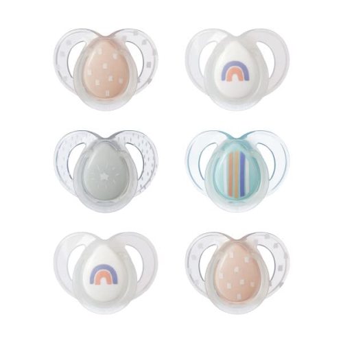 Tommee Tippee Night Time Glow in The Dark Pacifiers, Symmetrical Design, BPA-Free Silicone, 6-18m, 6 Count