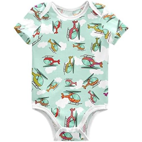 Ollabaky Unisex Baby Bodysuits Short-Sleeve Cotton Baby Clothes for Girls Boys 0-24 Months