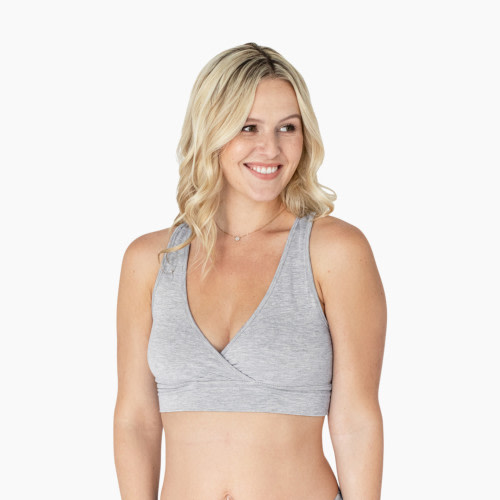 Kindred Bravely French Terry Racerback Nursing Sleep Bra - Grey Heather, X-Large