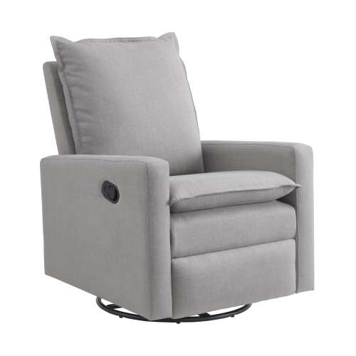 Oxford Baby Uptown Upholstered Glider Recliner Rocking Chair 360° Swivel for Nursery and Living Room – Gray
