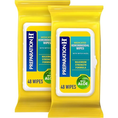 Preparation H Hemorrhoid Flushable Wipes with Witch Hazel for Skin Irritation Relief - 96 Count