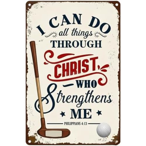Inspirational Golf Sign - Golf Gifts for Boys & Boys' Room Decor，Vintage Sports Metal Tin Sign for boys bedroom 8x12 Inch