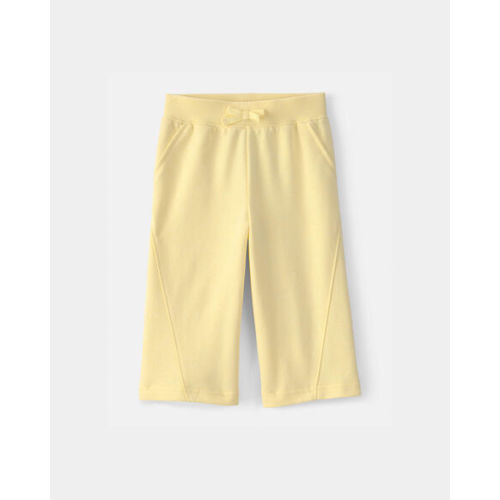 Baby Girl French Terry Wide-Leg Active Pants - Yellow - Carter's | Carter's