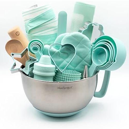 Ultimate Baking Kit, Perfect Cooking Set, Child-Sized Utensils, Mint