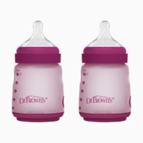 Dr. Brown's Options+ Wide-Neck Silicone Baby Bottles - Pink, 5 Oz