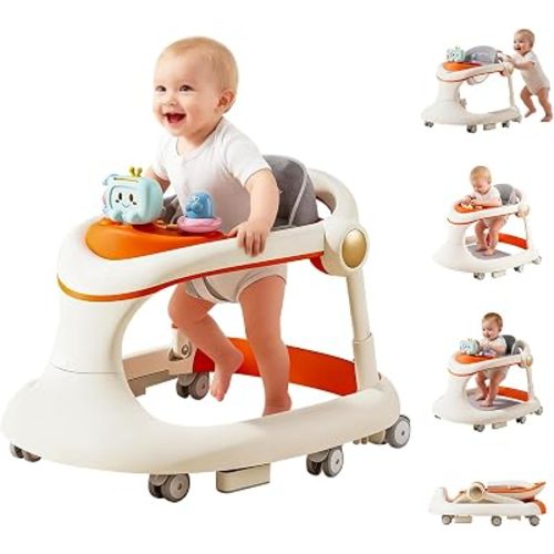 Foldable Baby Walker with Wheels, Activity Toddler Walkers for Boys Girls
