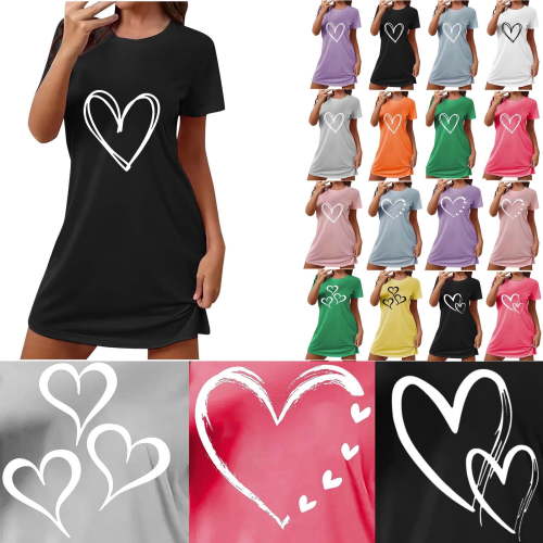 Royisotas Nightgowns for Women Plus Size Nightdress CrewNeck Black Womens Night Gowns ShortSleeve