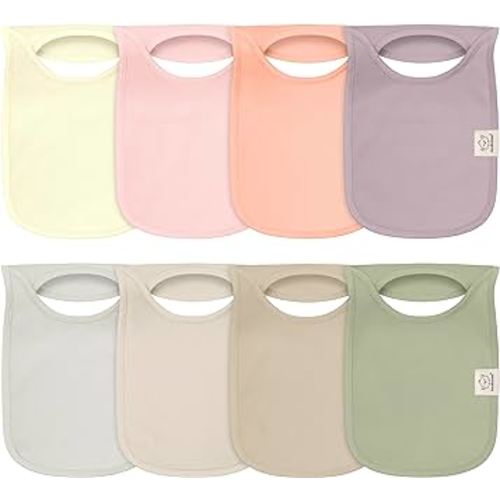 8-Pack Baby Bibs for Boys, Girls - Pullover Bibs for Drooling Teething Baby Girl & Boy Toddler, Newborn, Soft & Absorbent, Cute Colors, Large Torso Coverage Keep Infant Clean & Dry (Embrace)