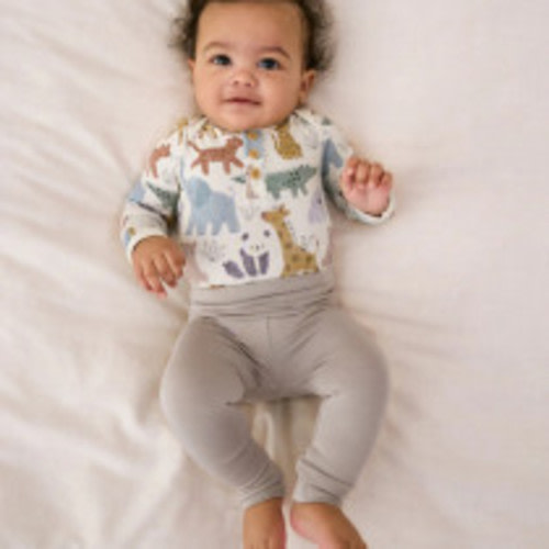 Little Sleepies Dove Gray Fold-Over Legging
