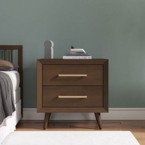 Child Craft Cranbrook 2 Drawer Nightstand for Nursery or Bedroom, Large Storage Drawers, Made of Sturdy Pinewood, Non-Toxic, Baby Safe Finish