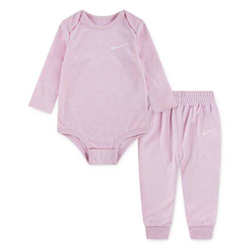 Newborn Baby Nike Velour Long Sleeve Bodysuit and Sweatpants 2-Piece Set