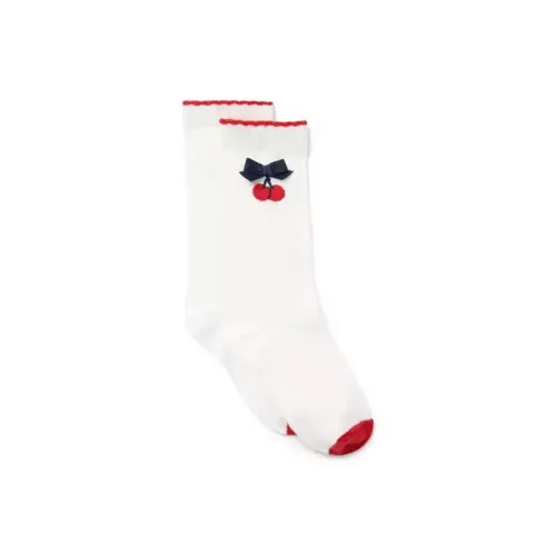 Girl Jet Ivory Cherry Bow Sock by Janie and Jack
