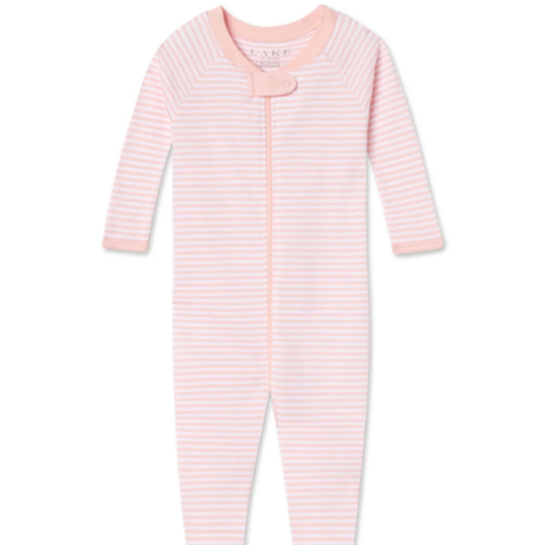LAKE | Baby | Pima Cotton Pajamas | English Rose Stripe Baby Sleeper