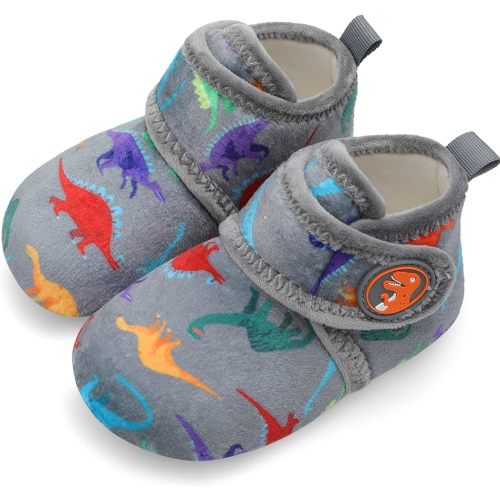 Scurtain Unisex Kids Toddler Slippers Socks Artificial Woolen Slippers with Non-slip Rubber Sole