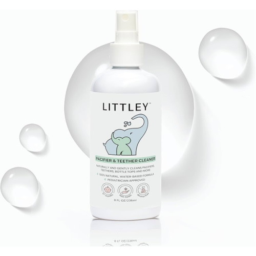 Littley Pacifier & Teether Cleaner | 8 oz | Alcohol‑Free HOCl Spray for Baby Pacifiers, Teethers, Bottles & High‑Touch Toys | Fragrance‑Free | Portable Travel Size