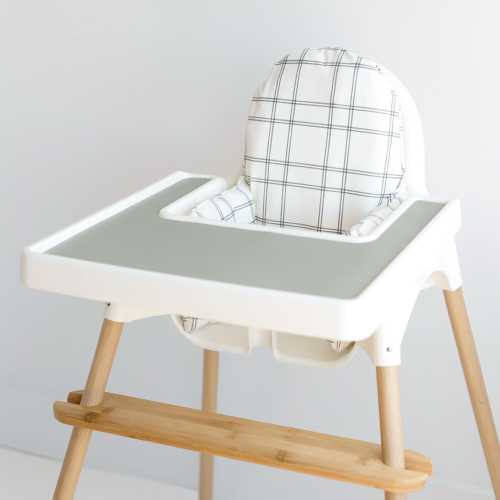 Vegan Leather WIPEABLE Cushion Cover for the IKEA Antilop Highchair // Modern Double Plaid