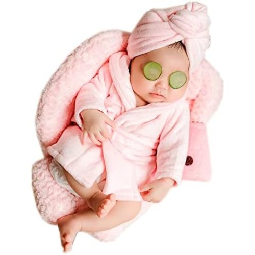 Vemonllas Newborn Photography Props Bathrobe Outfits Baby Photoshoot Props Robe Girl Baby Photo Prop Outfit Robe Bath Towel