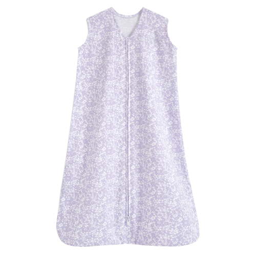 HALO SleepSack Wearable Blanket, 100% Cotton, Aster Flowers-Purple, Infant Girls, Medium, 6-12 Months