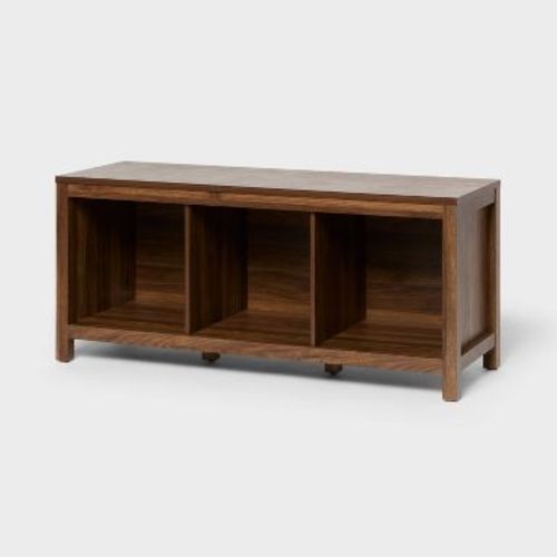 13" 3-Cube Horizontal Shaker Style Cube Storage Walnut - Brightroom™
