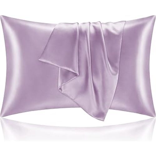BEDELITE Satin Pillowcase for Hair and Skin, Super Soft and Cooling Similar to Silk Pillow Cases 2 Pack with Envelope Closure, Gift for Women Men(20"x30" Queen Size, Lavender)