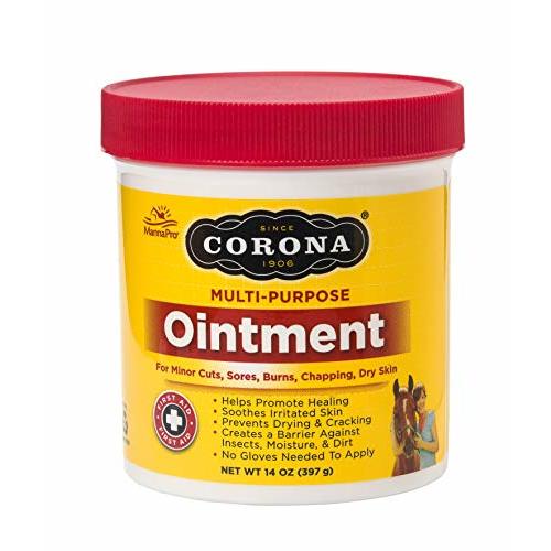 Manna Pro Corona Ointment for Horses | Lanolin-Based Formula Helps Sooth Irritation | 14 Ounces