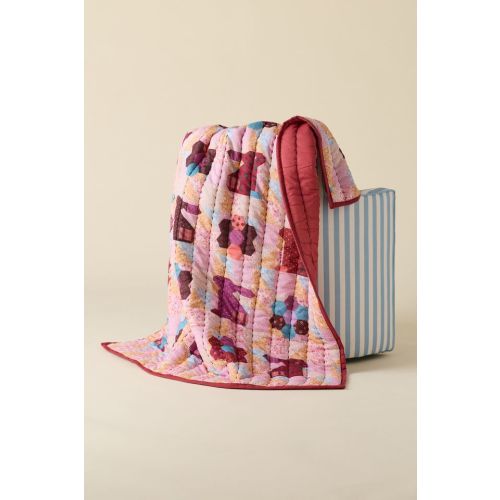 Jasmine Cotton Seed Stitch Quilted Throw Blanket
