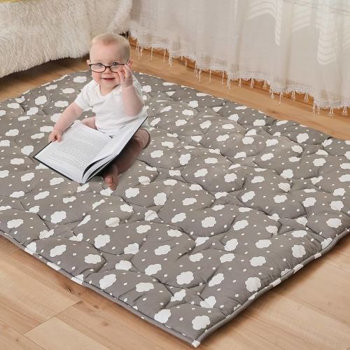 Baby Play Mat for Floor,72"×59"Thicken Ultra Large&Soft Playmat,Washable Playpen Mat Non-Slip Baby Crawling Mat for Babies Floor Tummy time(Cloud)