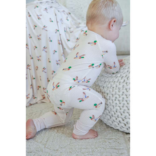 Convertible Zip Romper in Little Mallard | Caden Lane