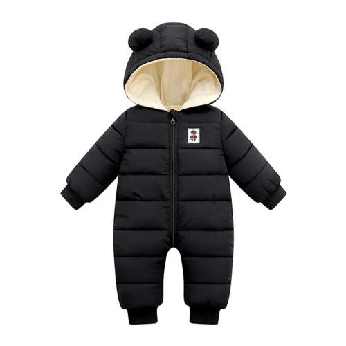 Bjutir Baby Toddler Boys Girls Romper Coat Padded Jacket Outwear Warm Snowsuit Hooded Jumpsuit Romper Baby Boys Coat Jacket Black Size 3-6 Months