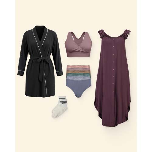 Hospital Bag Essentials Bundle: Labor & Delivery Must-Haves Ruffle Delivery Gown | Kindred Bravely