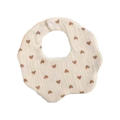 Hearts  muslin feeding Bib