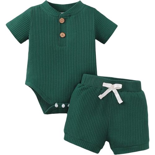 Jecson Newborn Boy Clothes Baby Boy Outfits Set Baby Boy Summer Clothes Soft Cotton Short Sleeve Top and Shorts for 0-18M