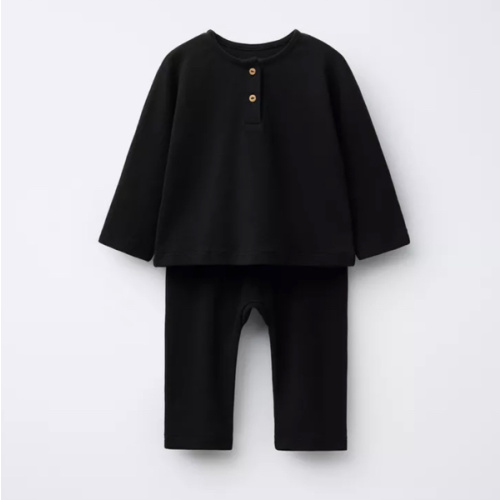 HENLEY SHIRT AND PLAIN PANTS SET - Black | ZARA United States