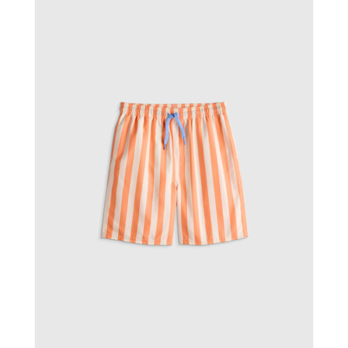 Swim Trunk - Kid in Orange Beach Stripe