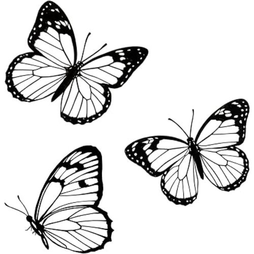 EONBES Black Metal Butterfly Wall Decor, 3-Piece Iron Butterfly Wall Art for Home Decor, Minimalist Elegant Wall Hangings for Living Room, Bedroom, Bathroom, Garden, Outdoor & Indoor Use