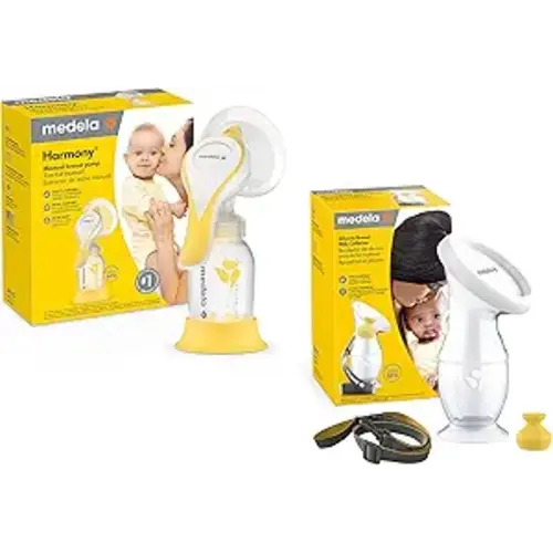 Medela Perfect Pair Bundle with Medela Harmony Manual Breast Pump & Silicone Breast Milk Collector, Lightweight and Discreet, Made Without BPA