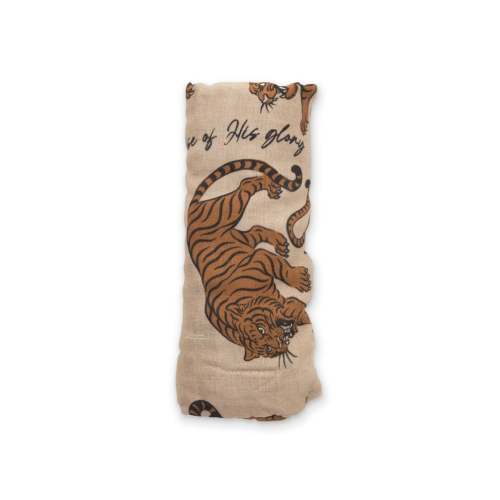 Tiger Bamboo Muslin Swaddle – Soft & Breathable Newborn Blanket by Ellie Sue