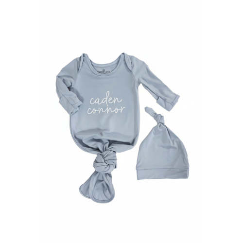 Boy Personalized Bamboo Newborn Baby Knot Gown & Hat