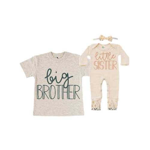 Big Brother/Little Sister Matching Sibling Set. Baby Shower Gift. Take Home Outfit. Matching Sibling Set