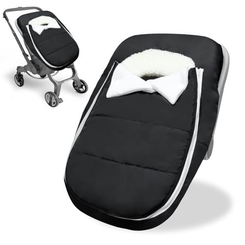 Car Seat Cover Baby Winter, Waterproof Carseat Covers Newborn Boy, Windproof Infant Car Seat Cover Warm & Breathable Use Universal Black