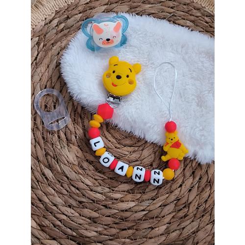 Personalized Winnie the Pooh pacifier clip, name, personalized Winnie the Pooh pacifier clip, Winnie the Pooh pen clip, pacifier clip, pacifier clip
