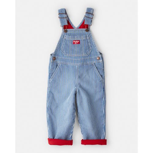 Toddler Hickory Stripe Knit-Like Denim Overalls - Blue/Ivory - OshKosh B'gosh | Carter's